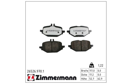 Brake pad set, disc brake rd:z 26526.970.1 Zimmermann