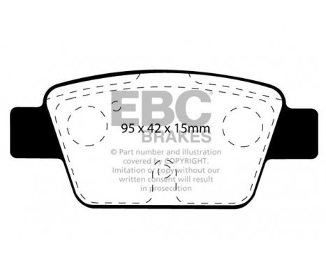 Brake Pad Set, disc brake Yellowstuff DP41381R EBC, Image 5