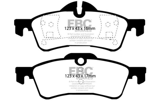 Brake Pad Set, disc brake Yellowstuff DP41701R EBC, Image 5
