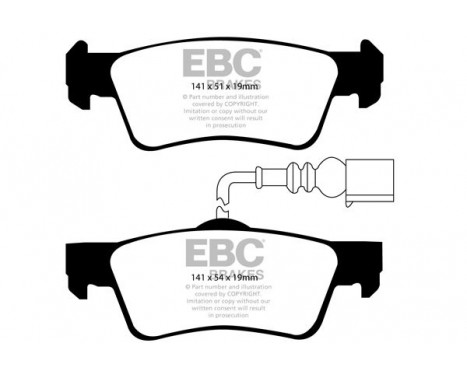 Brake Pad Set, disc brake Yellowstuff DP41907R EBC, Image 5