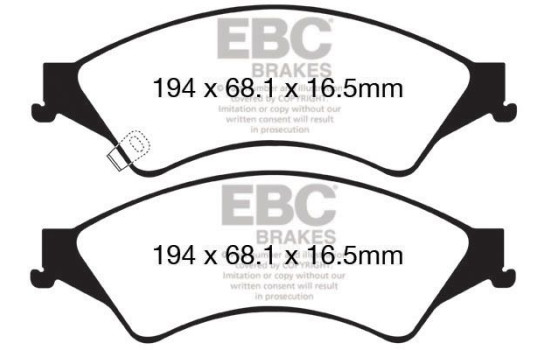 Brake Pad Set, disc brake Yellowstuff DP42140R EBC, Image 5