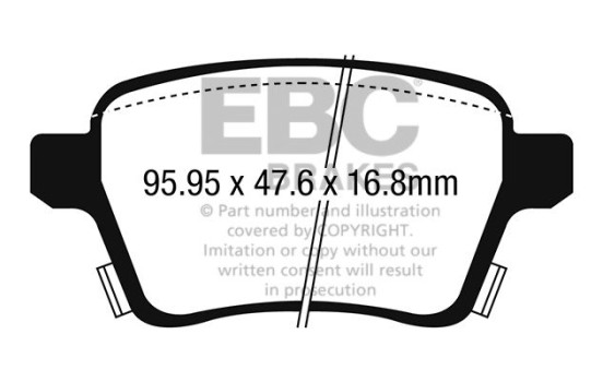 Brake Pad Set, disc brake Yellowstuff DP42250R EBC, Image 5