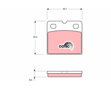Brake Pad Set, disc parking brake COTEC GDB1641 TRW, Image 2