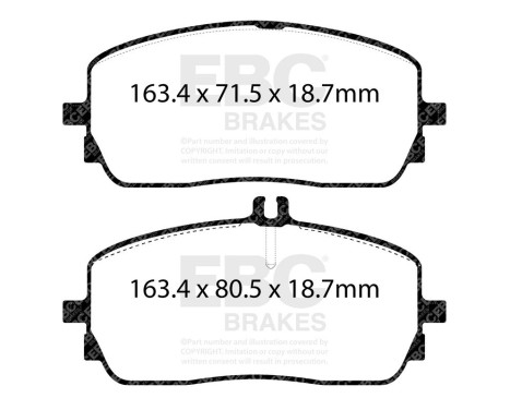Brake pad set Greenstuff DP22390 EBC, Image 3