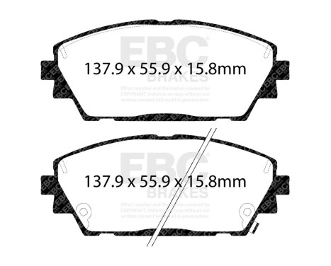 Brake pad set Greenstuff DP22416 EBC, Image 3