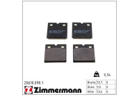 Brake pad set, parking brake discs 20610.090.1 Zimmermann