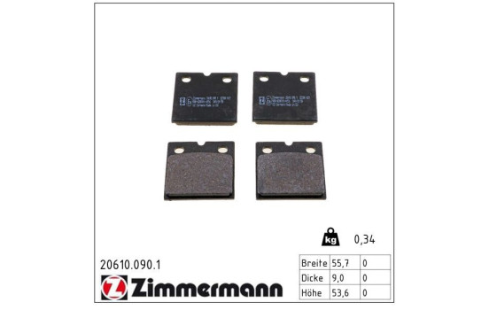 Brake pad set, parking brake discs 20610.090.1 Zimmermann