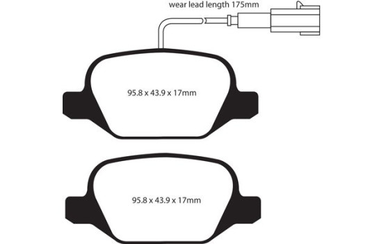 Brake pad set Yellowstuff DP414302R EBC