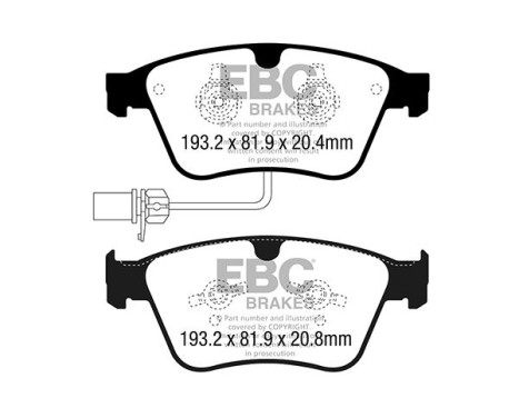 Brake pad set Yellowstuff DP42317R EBC