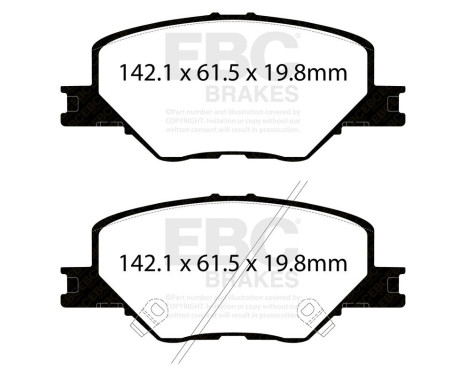 Brake pad set Yellowstuff DP42340R EBC, Image 3