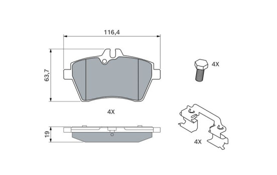 Brake pads BP1491 Bosch, Image 6