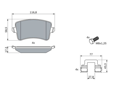 Brake pads BP1748 Bosch, Image 3