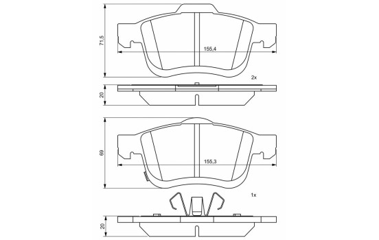 Brake pads BP1975 Bosch, Image 8