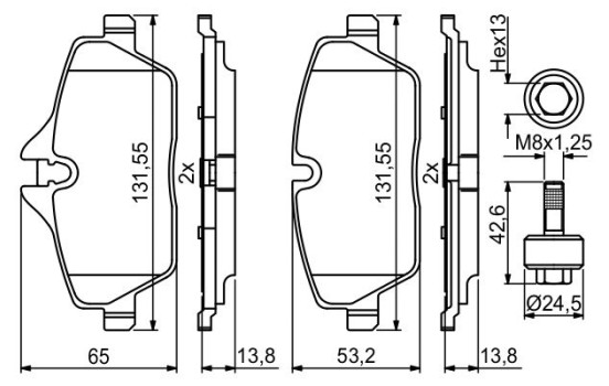 Brake pads BP1987 Bosch, Image 3