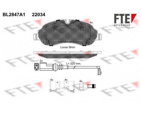 Brake pads set BL2847A1 FTE