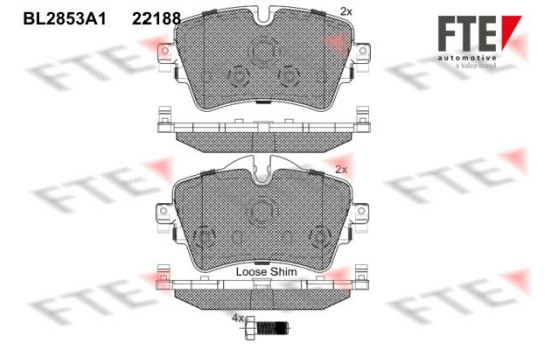 Brake pads set BL2853A1 FTE