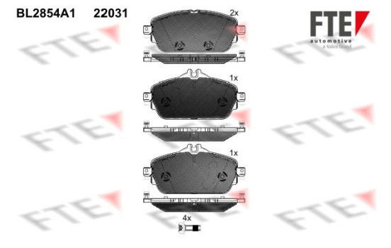 Brake pads set BL2854A1 FTE