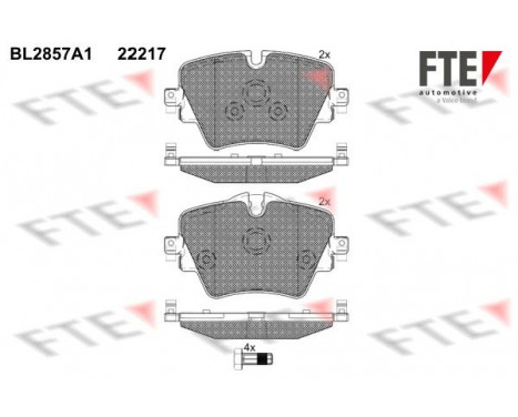 Brake pads set BL2857A1 FTE