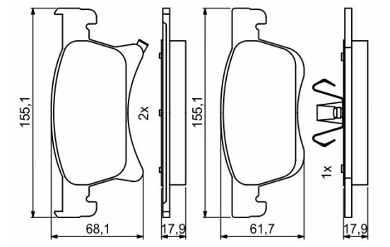 Brake pads set BP1997 Bosch, Image 7