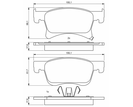 Brake pads set BP1997 Bosch, Image 8
