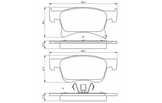 Brake pads set BP1997 Bosch, Image 8