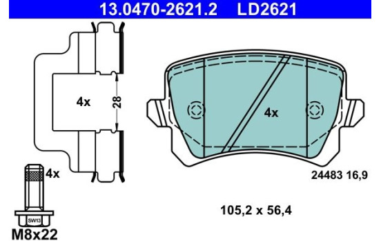 Ceramic brake pads set 13.0470-2621.2 ATE, Image 2