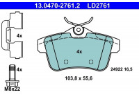 Ceramic brake pads set 13.0470-2761.2 ATE