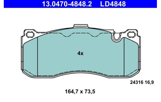 Ceramic brake pads set 13.0470-4848.2 ATE