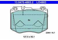 Ceramic brake pads set 13.0470-4883.2 ATE