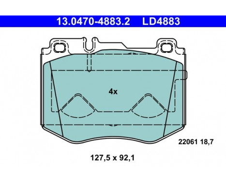 Ceramic brake pads set 13.0470-4883.2 ATE