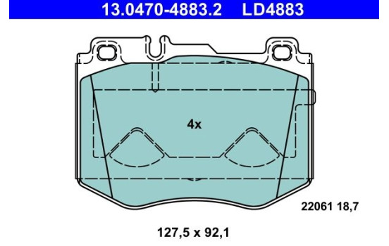 Ceramic brake pads set 13.0470-4883.2 ATE