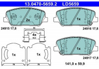 Ceramic brake pads set 13.0470-5659.2 ATE