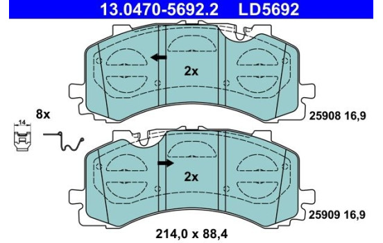 Ceramic brake pads set 13.0470-5692.2 ATE, Image 2