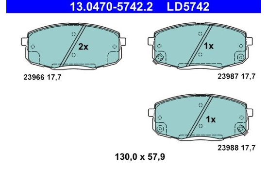 Ceramic brake pads set 13.0470-5742.2 ATE