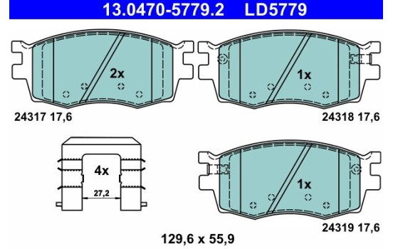 Ceramic brake pads set 13.0470-5779.2 ATE, Image 2