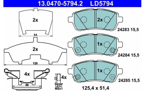 Ceramic brake pads set 13.0470-5794.2 ATE, Image 2