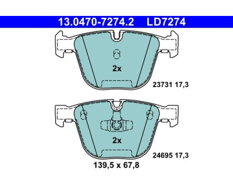 Ceramic brake pads set 13.0470-7274.2 ATE