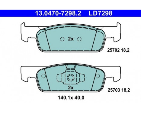 Ceramic brake pads set 13.0470-7298.2 ATE