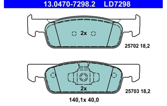 Ceramic brake pads set 13.0470-7298.2 ATE