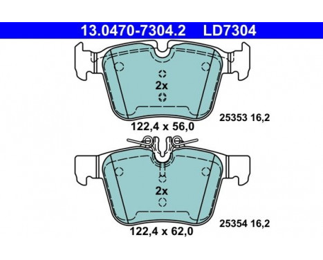 Ceramic brake pads set 13.0470-7304.2 ATE, Image 2