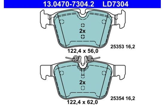 Ceramic brake pads set 13.0470-7304.2 ATE, Image 2