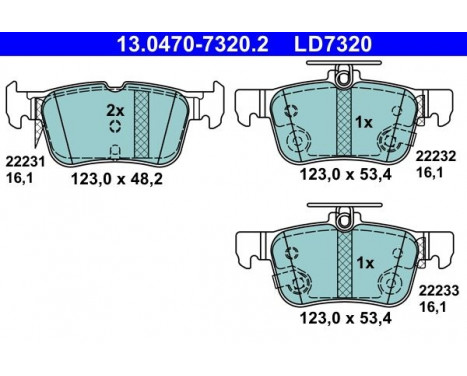 Ceramic brake pads set 13.0470-7320.2 ATE