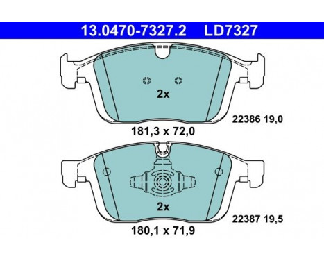 Ceramic brake pads set 13.0470-7327.2 ATE