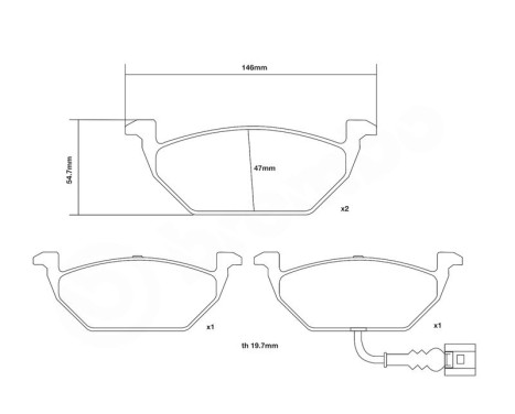 High performance brake pad set 07.B314.53 Brembo, Image 3