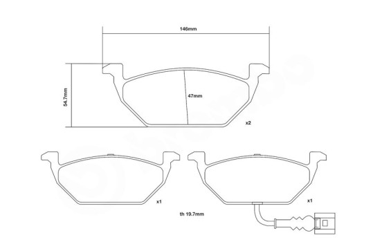 High performance brake pad set 07.B314.53 Brembo, Image 3