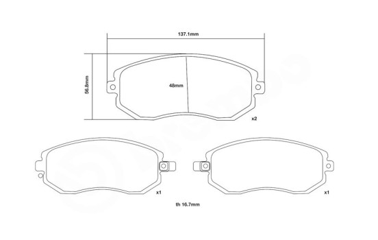 High performance brake pad set 07.B314.73 Brembo, Image 3