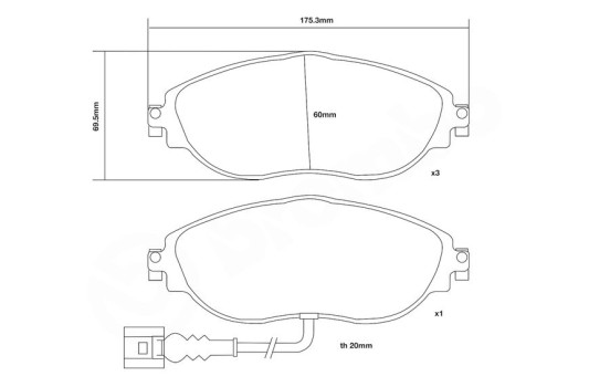 High performance brake pad set 07.B314.81 Brembo, Image 3