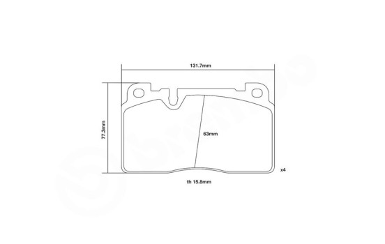 High performance brake pad set 07.B314.89 Brembo, Image 2