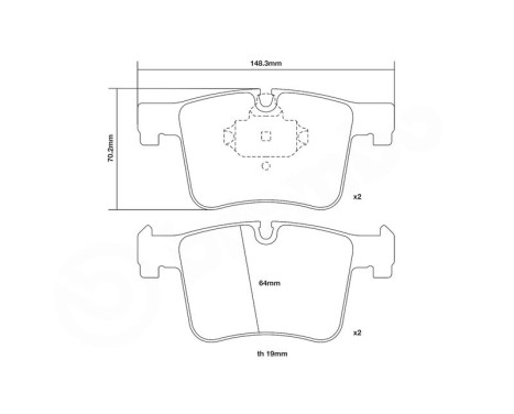 High performance brake pad set 07.B314.98 Brembo, Image 3
