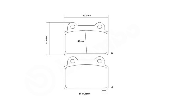 High performance brake pad set 07.B315.11 Brembo, Image 3